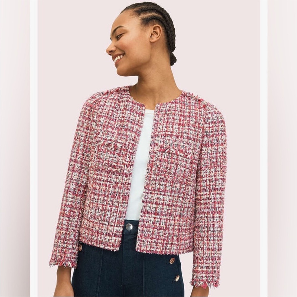 *NEW* kate spade‎ Textured Tweed Jacket in Wisteria Garden, size 00